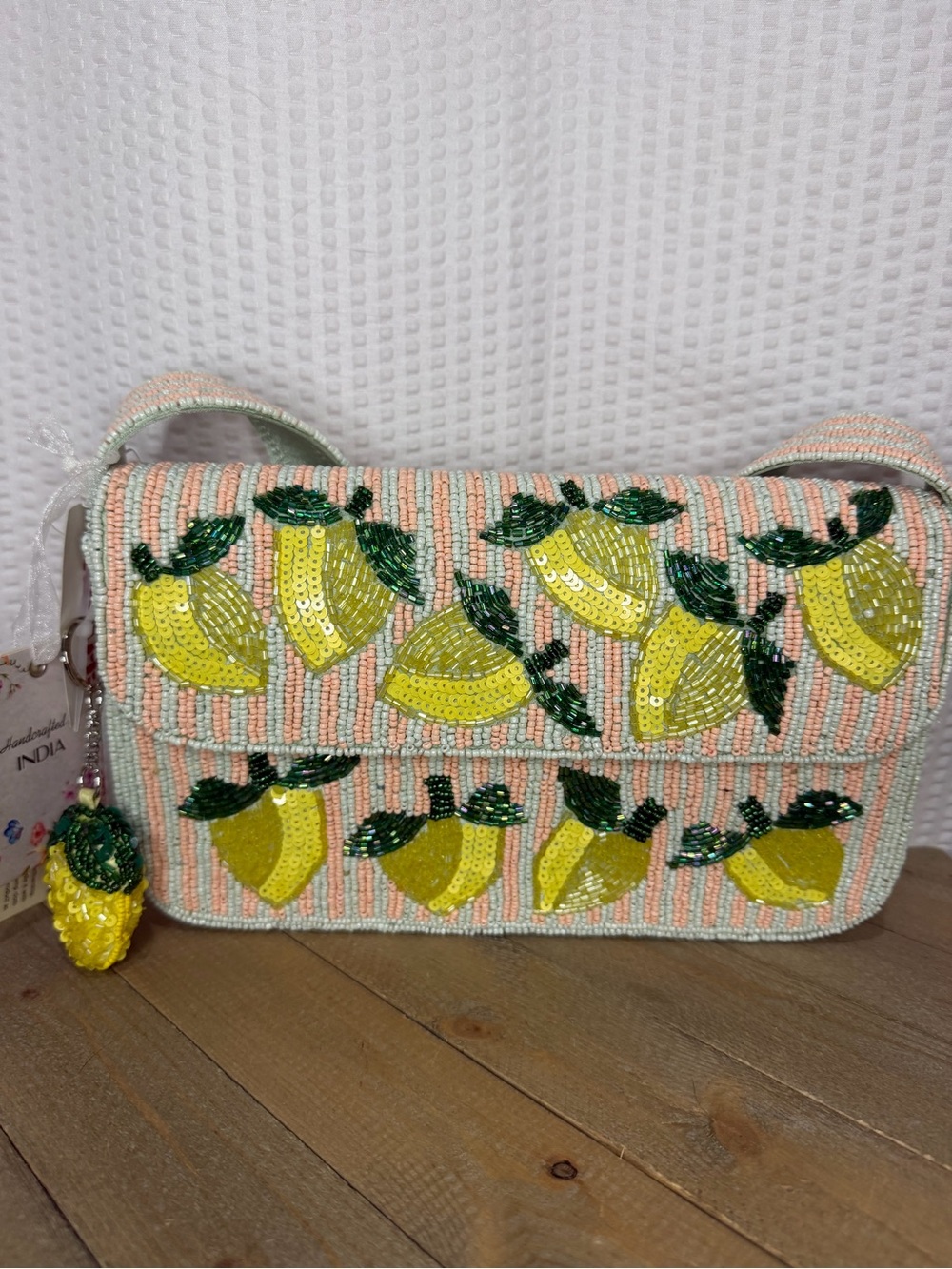 Viral Beaded Lemon Bag With Bag Charm!!